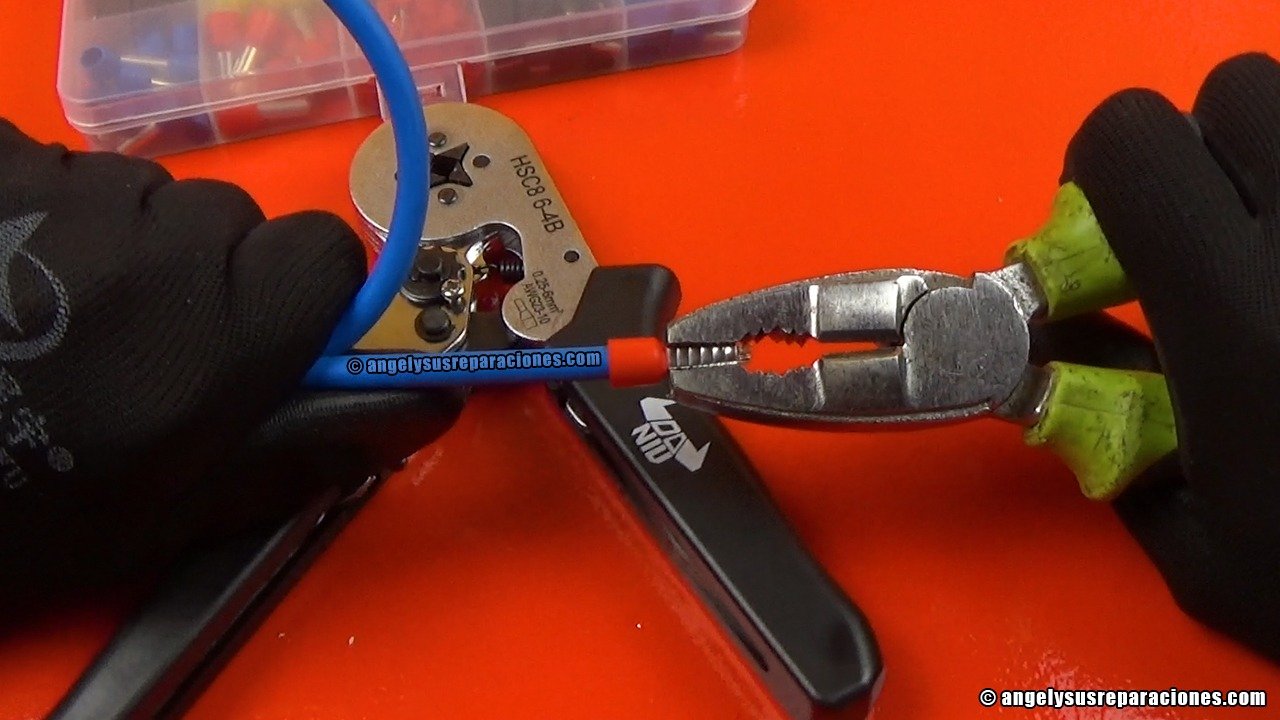 poniendo a prueba la resistencia de la puntera crimpada con HSC8 6-4B